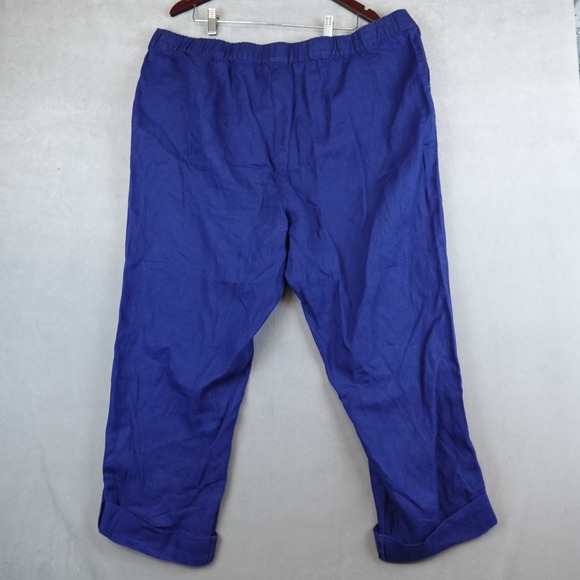 NWT J Jill Linen Pants Womens 3X Blue Ink European Flax 42x27 - Picture 8 of 9